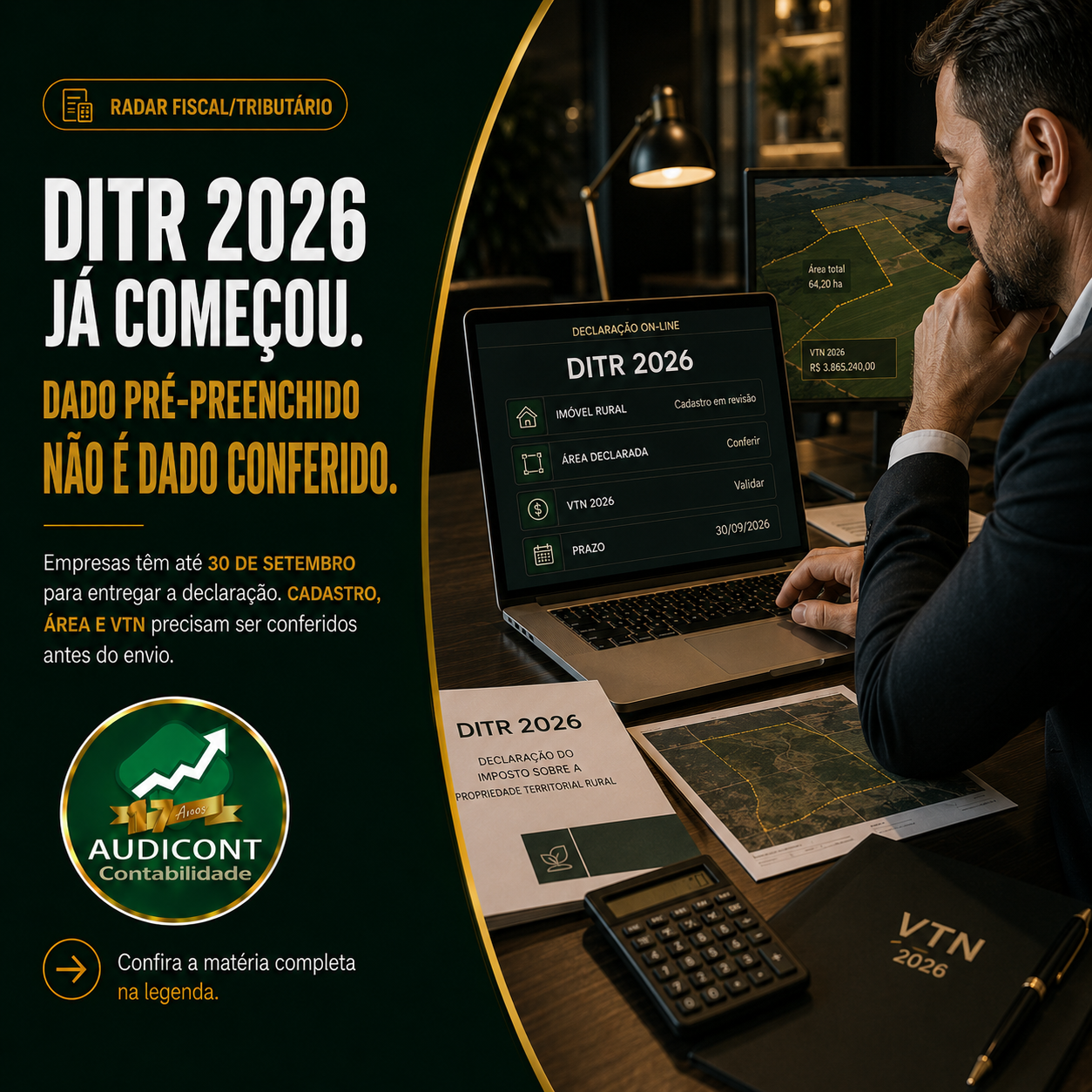 🌾 DITR 2026 começa com nova declaração on-line: empresas precisam revisar os dados antes do envio