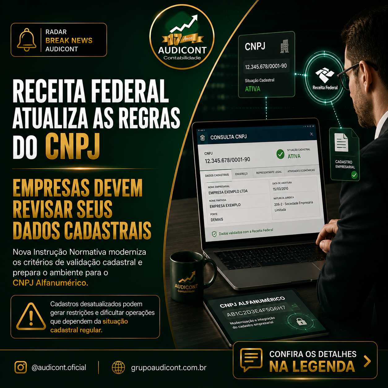 🚨 Receita Federal atualiza regras cadastrais do CNPJ e reforça a importância da regularidade das empresas