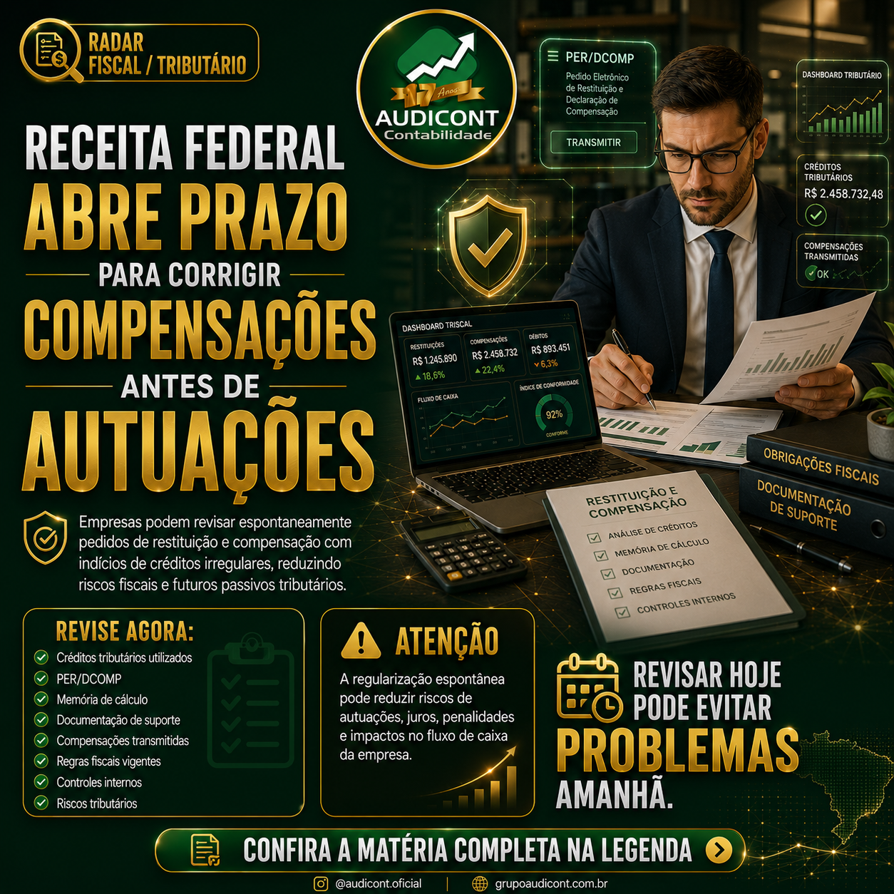 🚨 Receita Federal abre oportunidade para corrigir compensações com créditos irregulares antes de autuações