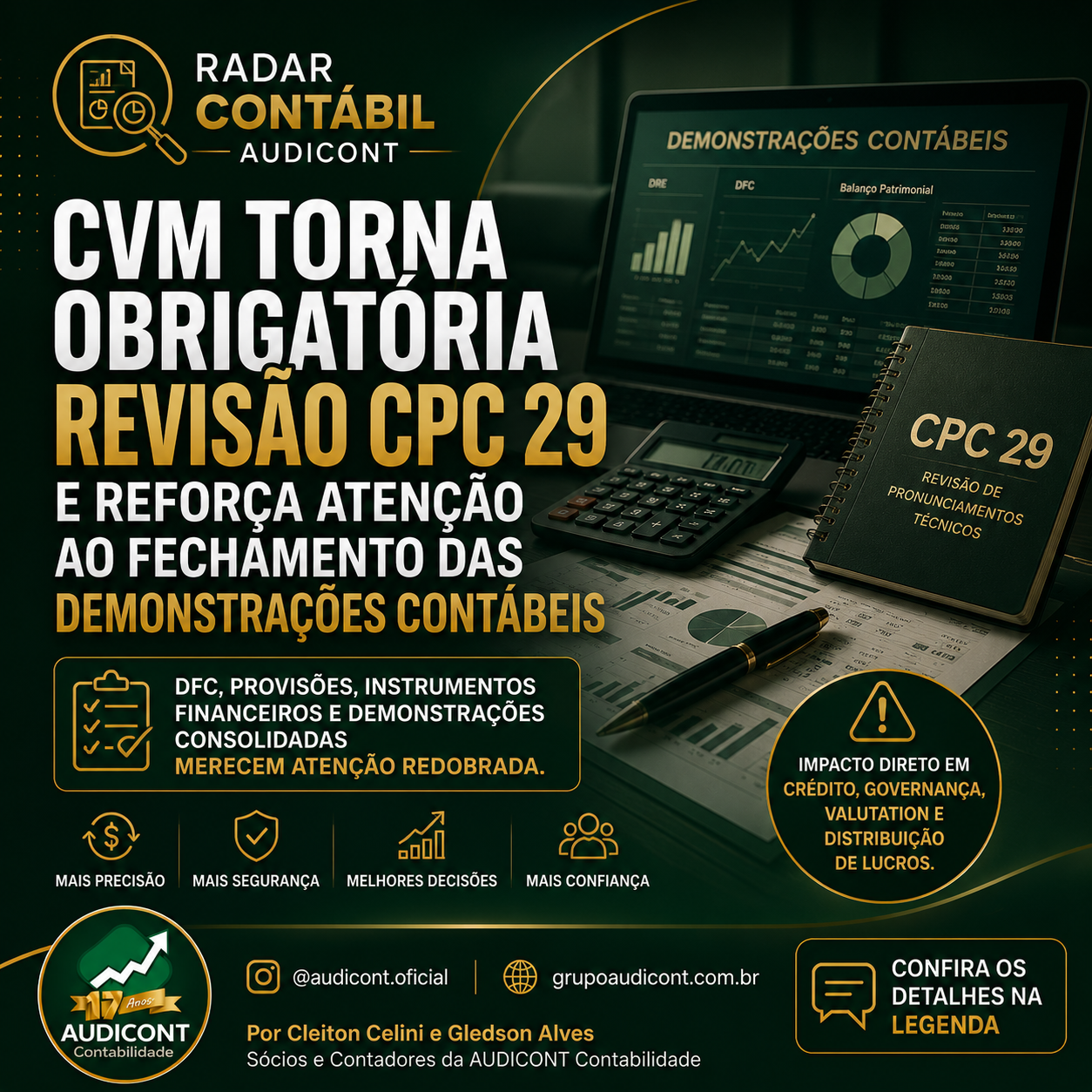 📊 CVM torna obrigatória Revisão CPC 29 e reforça atenção ao fechamento das demonstrações contábeis