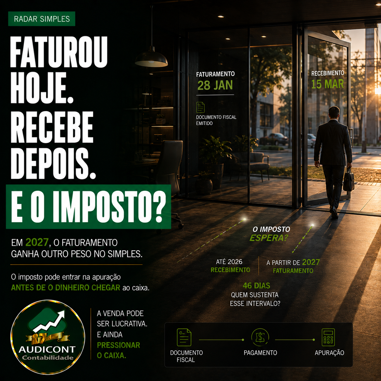Simples Nacional 2027: fim do regime de caixa muda o momento do imposto
