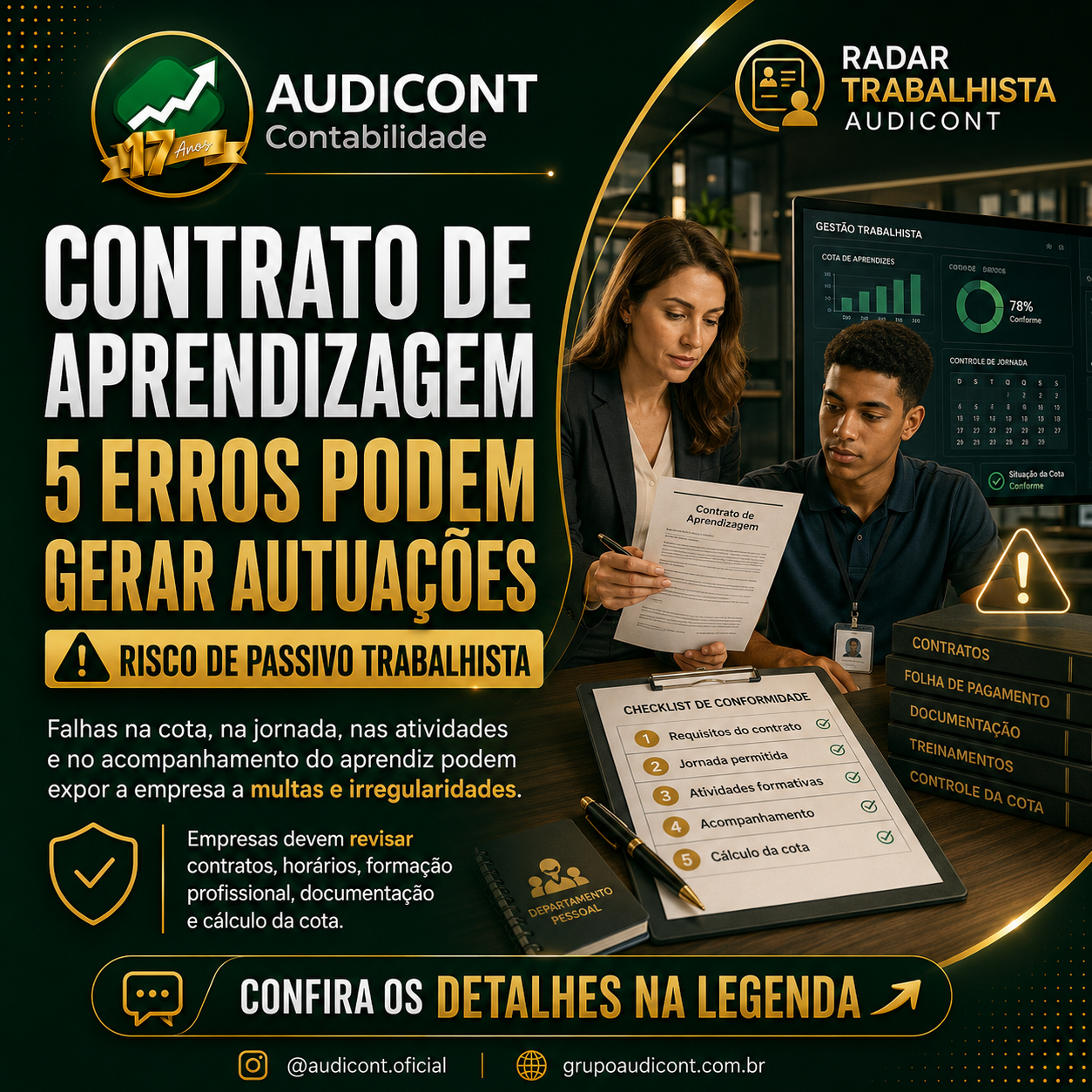 👨‍💼 Contrato de aprendizagem: cinco erros que ainda geram autuações e passivos para as empresas