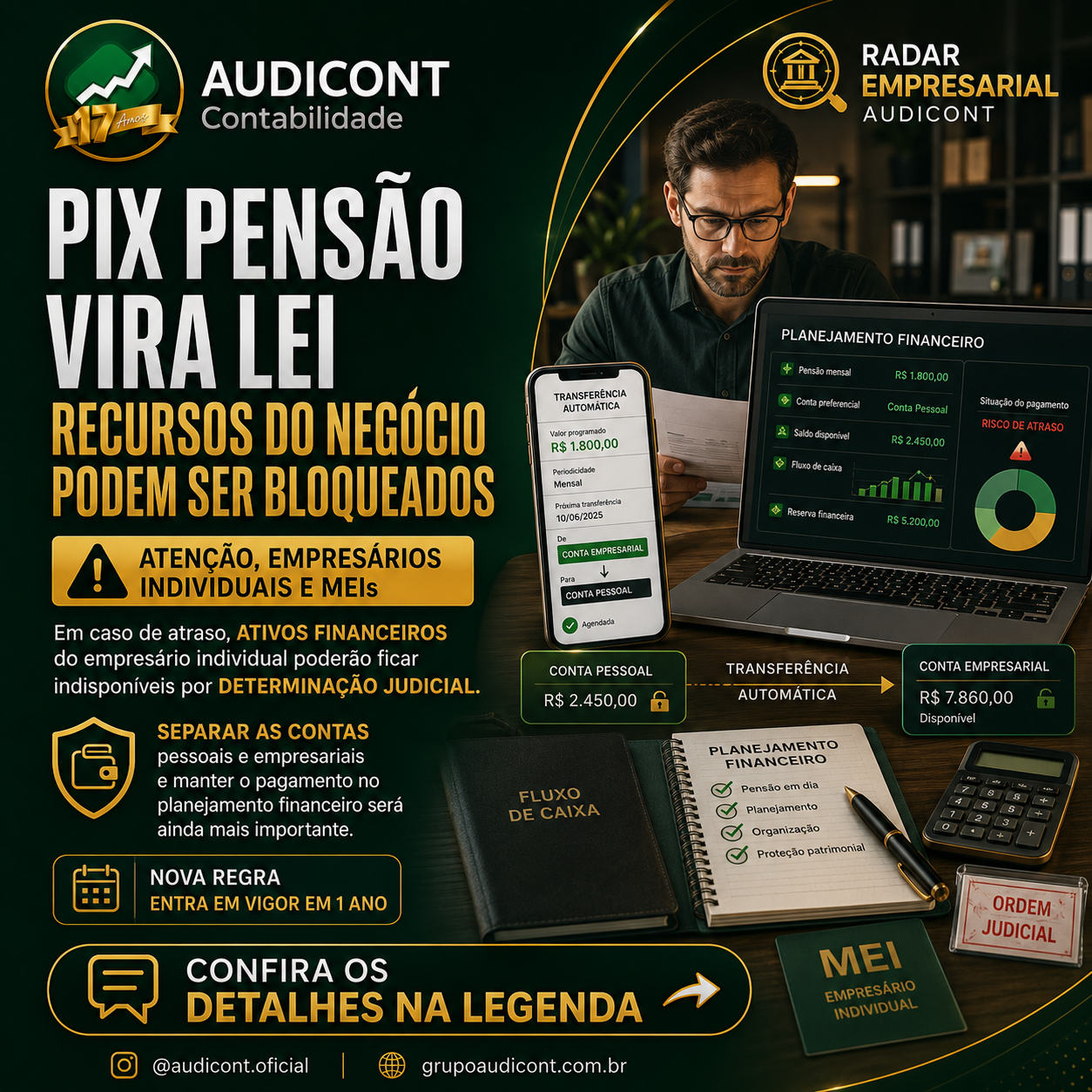 💳 Pix Pensão vira lei e poderá alcançar recursos usados por empresários individuais