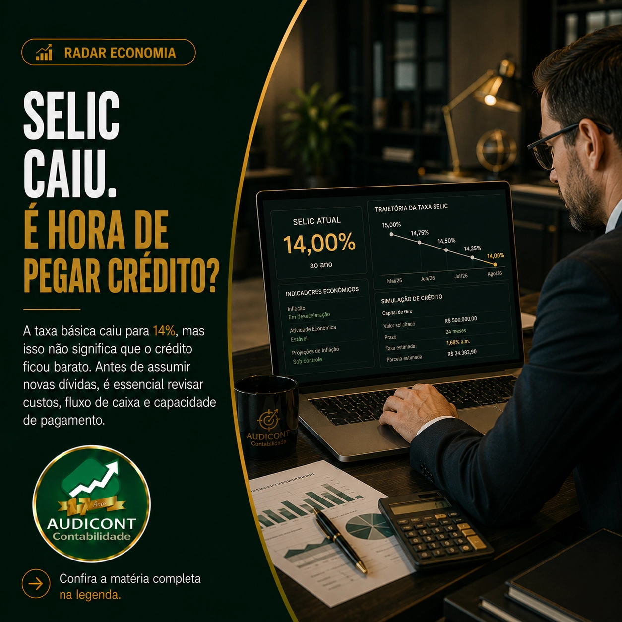 📉 Selic cai para 14%: empresas entram em nova fase para rever crédito, dívidas e investimentos