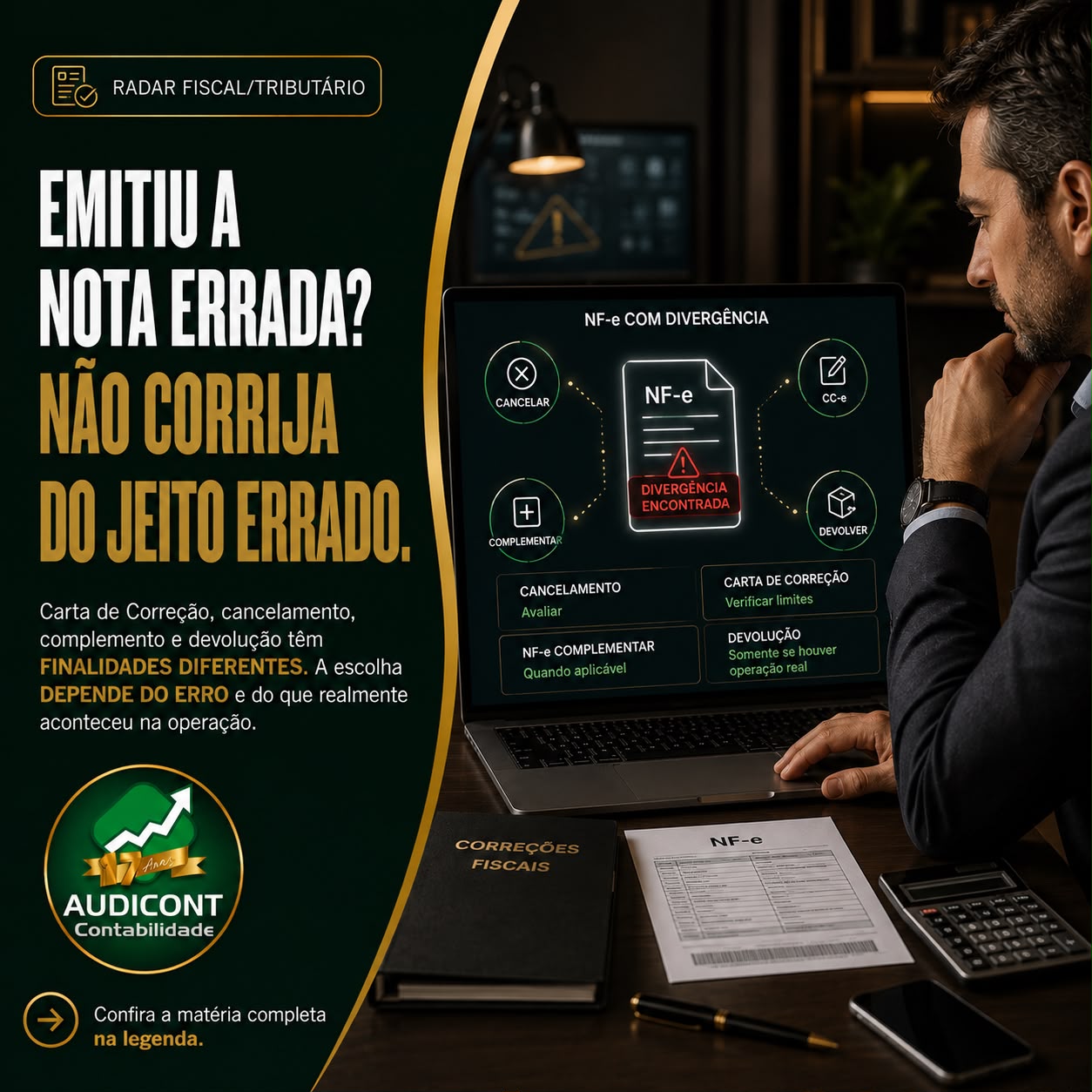 Nota fiscal emitida com erro: quando cancelar, corrigir ou emitir outro documento fiscal?
